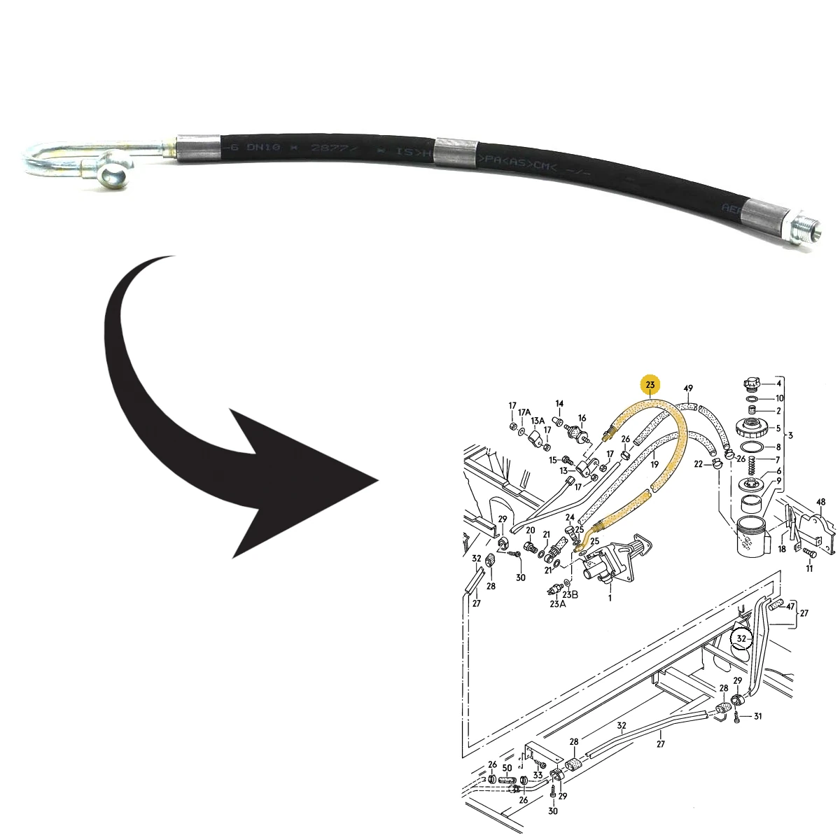 durite pompe direction assistée vw t3 diesel
