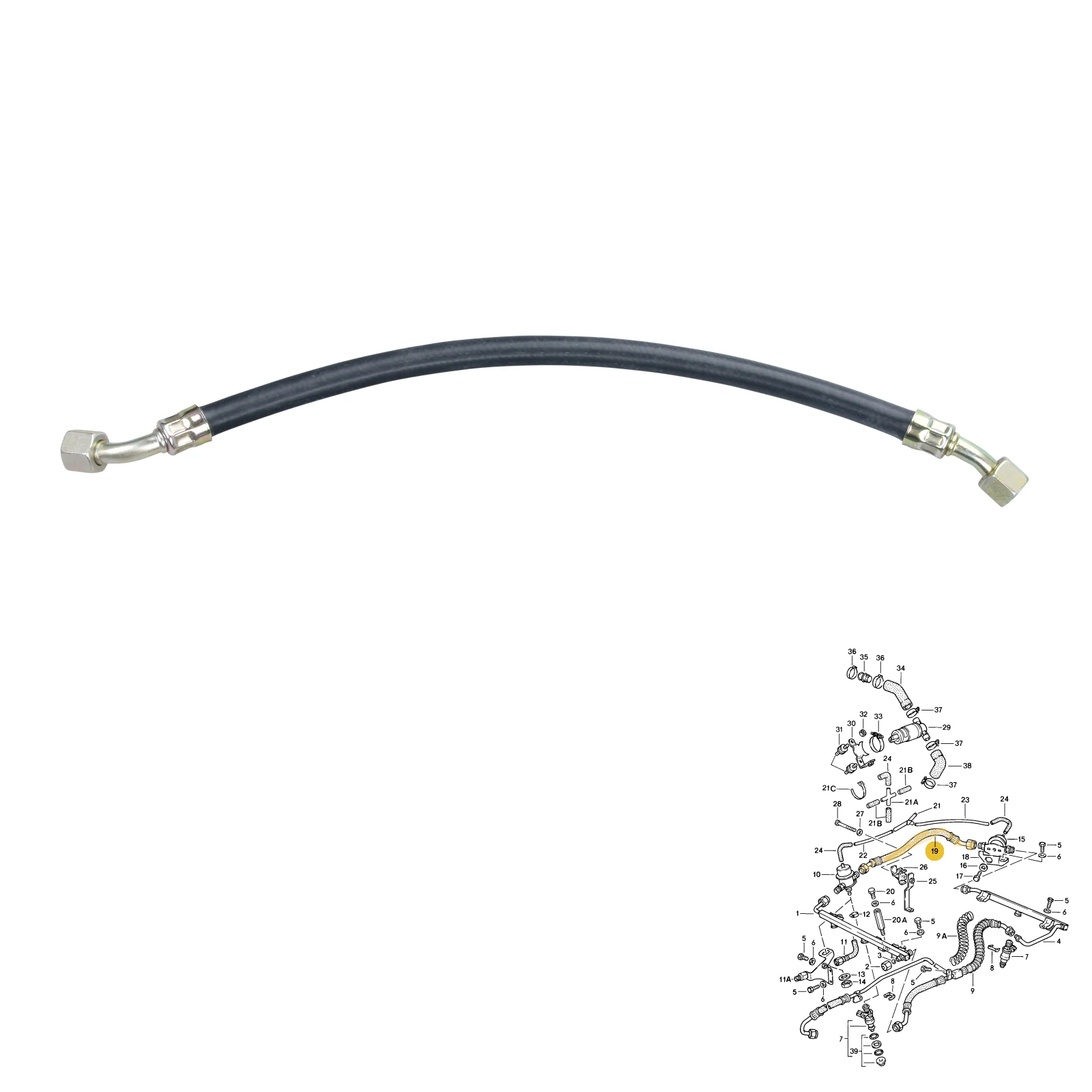 durite régulateur pression Porsche 911 3.2 93011041104